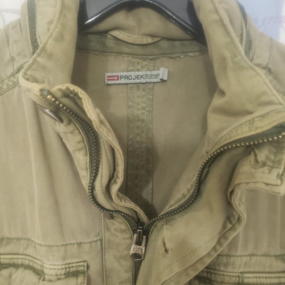 Projek Raw Military-Type Shooting Jacket/Coat Golden Olive-Green... Large